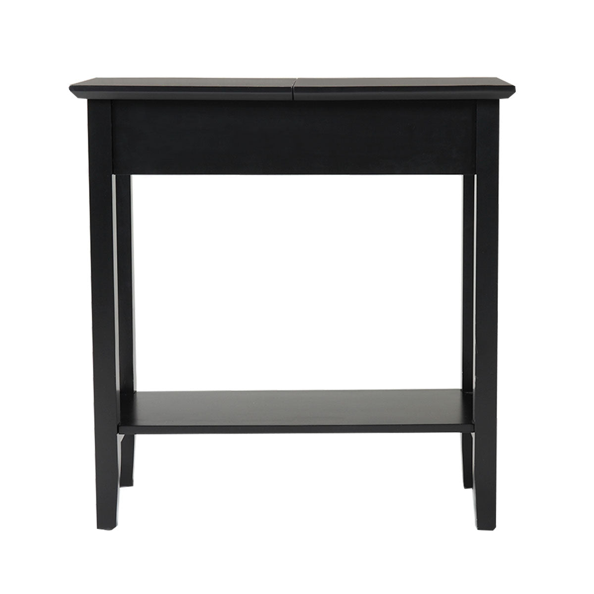 Modern Slim Wooden Console Table with Hidden Storage Compartment – Black