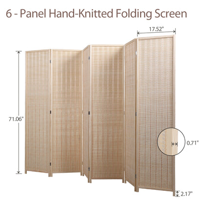 6-Panel Hand-Knitted Folding Screen Room Divider