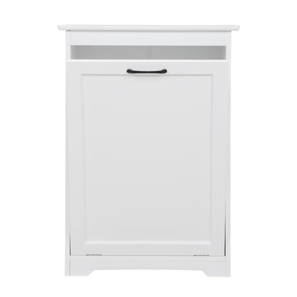 Freestanding Tilt-Out Trash Cabinet - White Finish