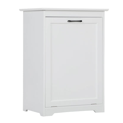 Freestanding Tilt-Out Trash Cabinet - White Finish