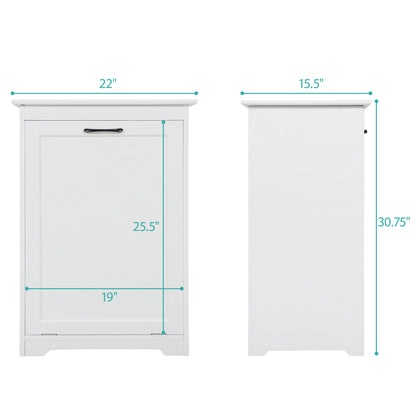 Freestanding Tilt-Out Trash Cabinet - White Finish