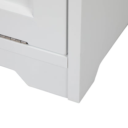 Freestanding Tilt-Out Trash Cabinet - White Finish