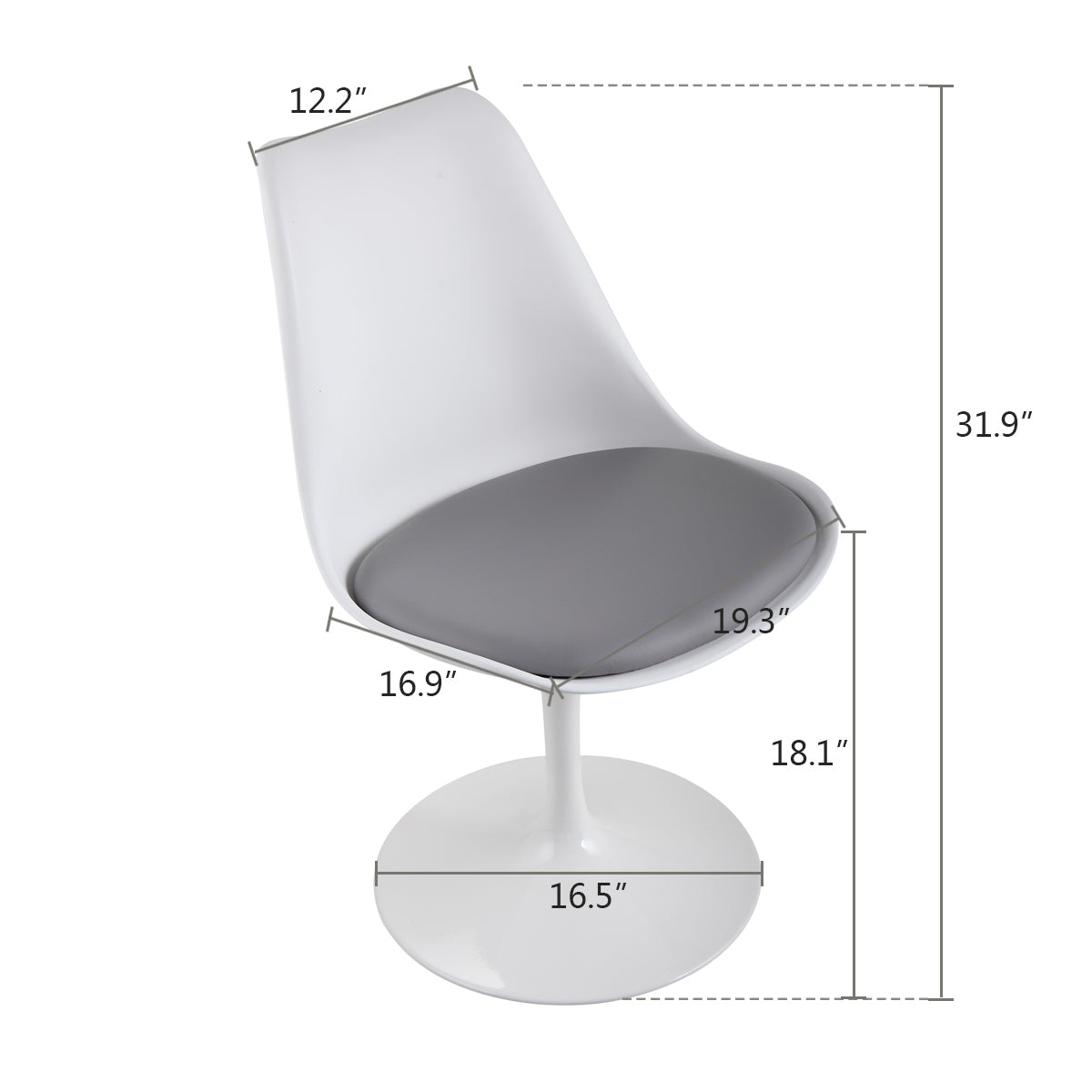 Sleek Tulip-Style Swivel Chair - Modern Elegance for Your Home