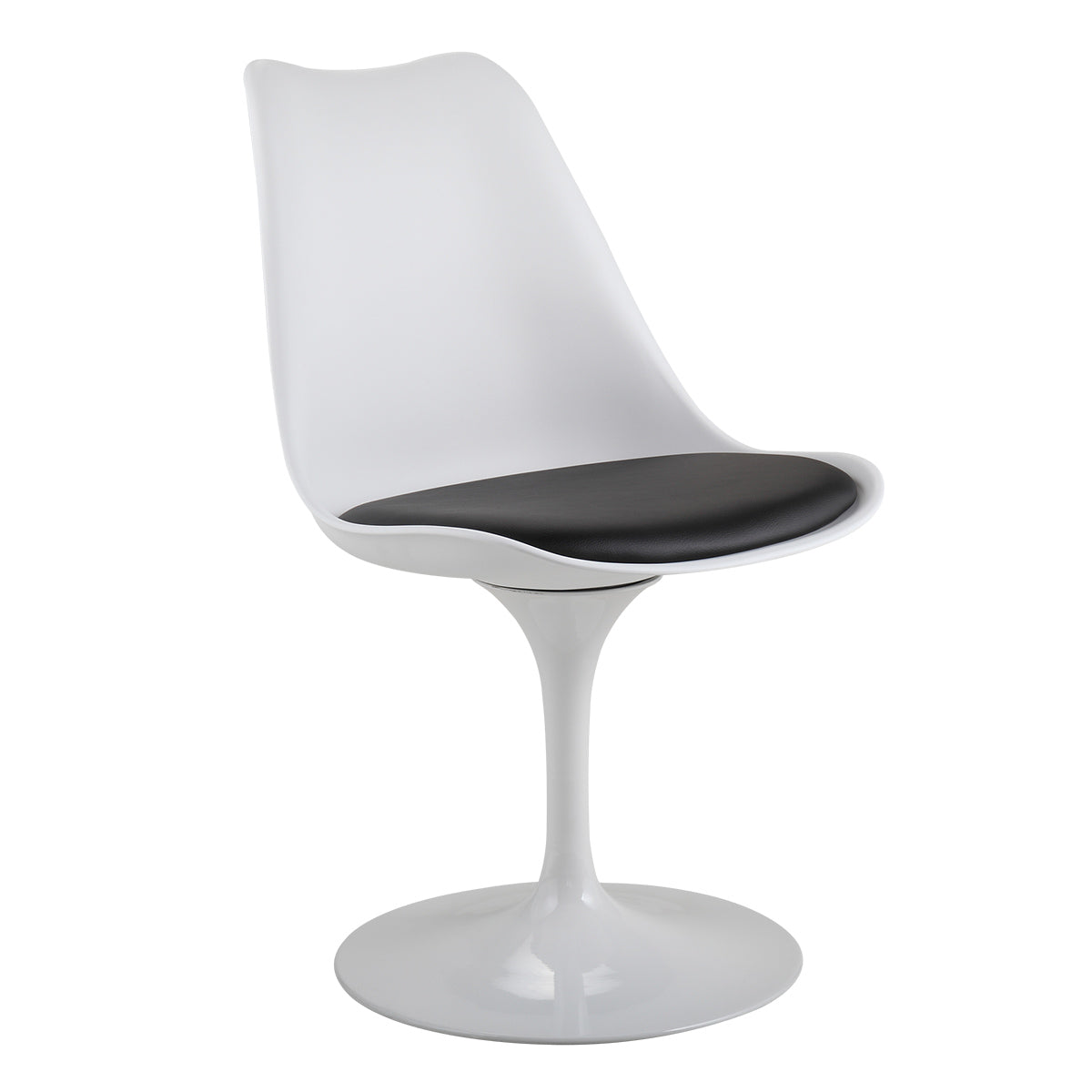 Contemporary Swivel Tulip Chair - Black Cushion Edition