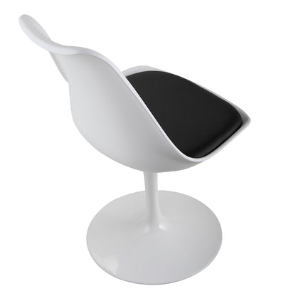 Contemporary Swivel Tulip Chair - Black Cushion Edition