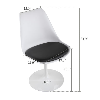 Contemporary Swivel Tulip Chair - Black Cushion Edition