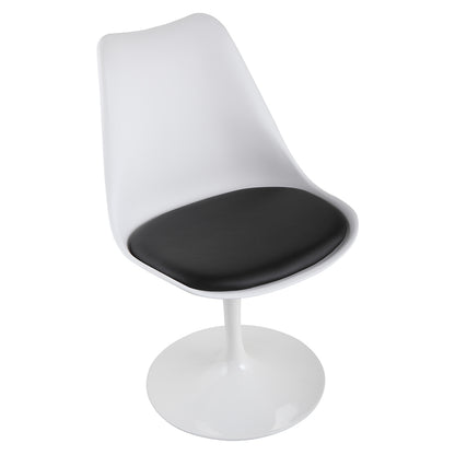 Contemporary Swivel Tulip Chair - Black Cushion Edition