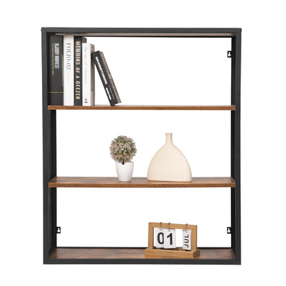 Industrial 3-Tier Open Metal Mesh Bookshelf