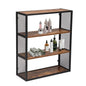 Industrial 3-Tier Open Metal Mesh Bookshelf